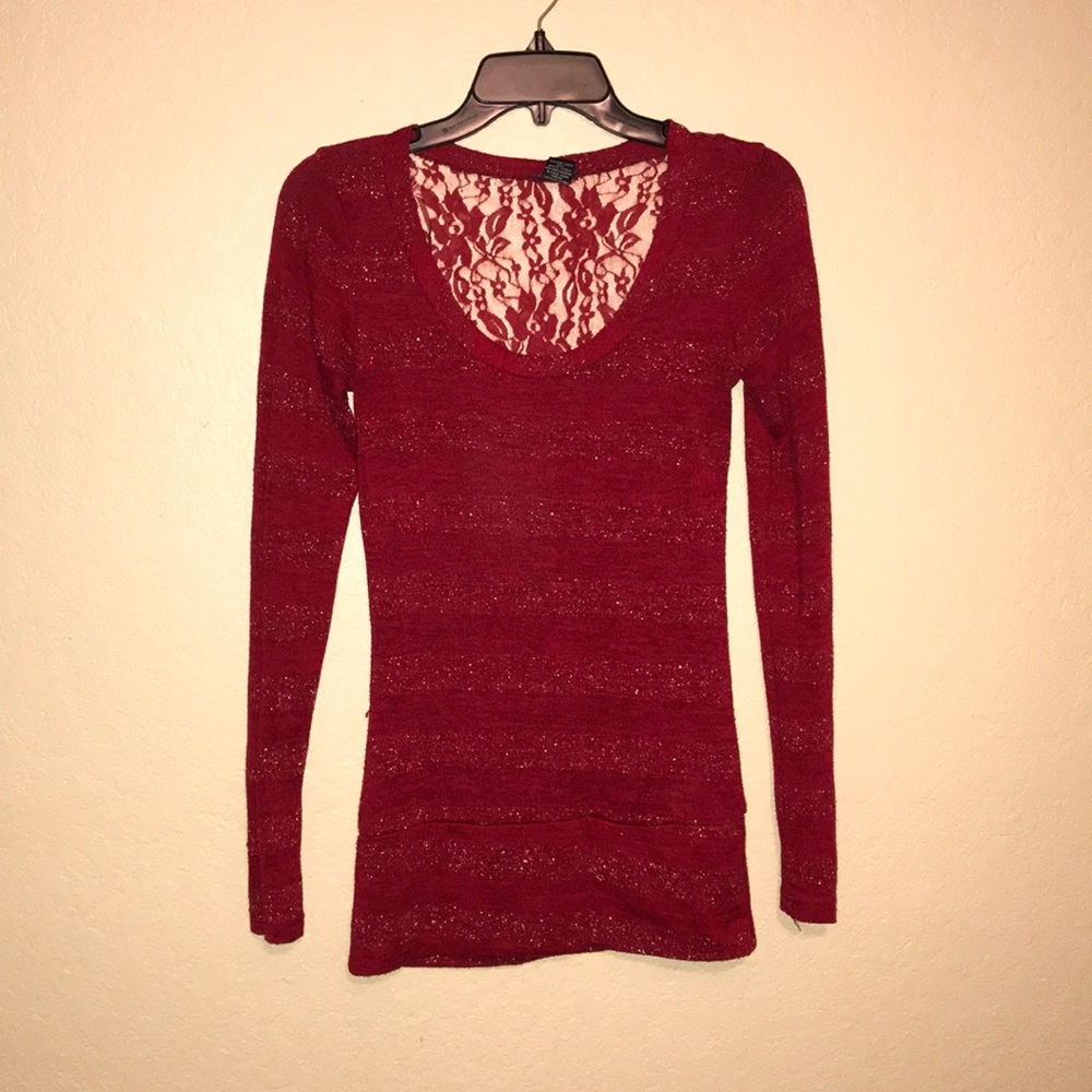 Red stripe top (sparkly stripes)